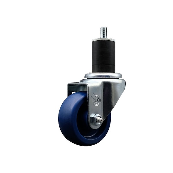3'' Solid Poly Wheel Swivel 1-3/4'' Expanding Stem Caster